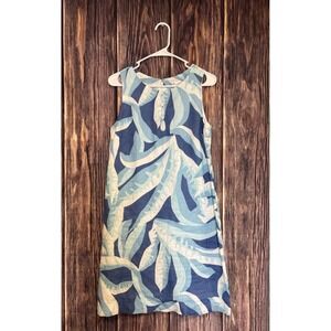 Island Company Shift Dress Womens M Light Blue Linen Castaway Resort Summer